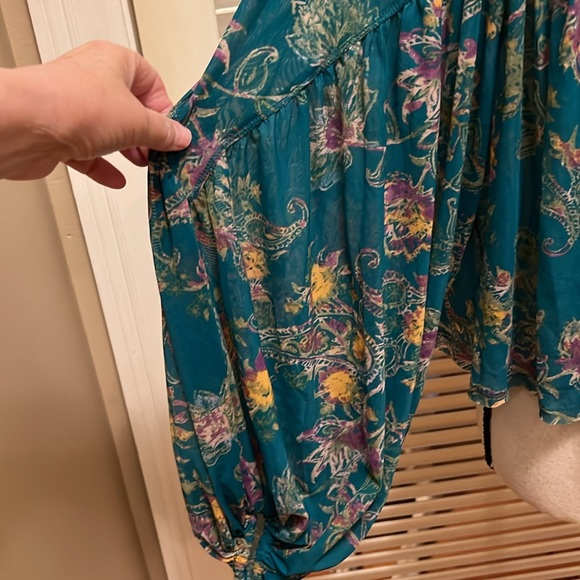 Free People Up For Anything Blouse in Emerald Combo, Size Small - Picture 8 of 17